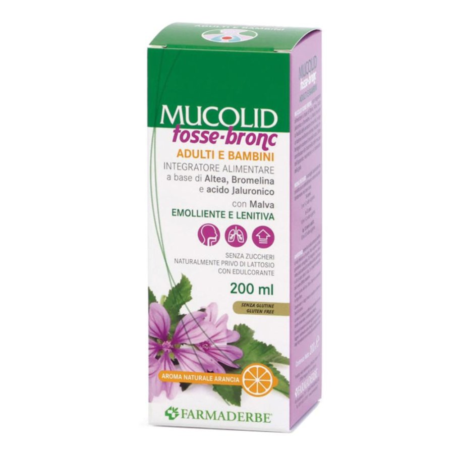 Farmaderbe Mucolid - Tosse Bronc Sciroppo Emolliente 200 ml Farmaderbe Mucolid - Tosse Bronc Sciroppo Emolliente 200 ml