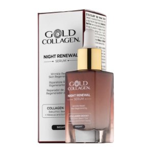Gold Collagen Night Renewal Integratore Notturno per Pelle and Capelli, Rigenerante, Idratante e Anti Invecchiamento