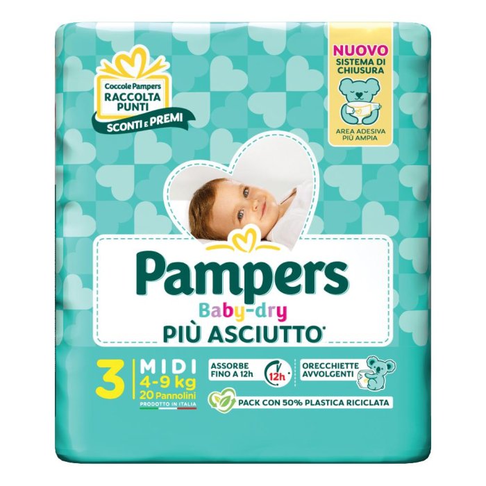 Pampers Baby Dry DownCount Midi 20 pannolini - pannolini per bambini 4-9 kg