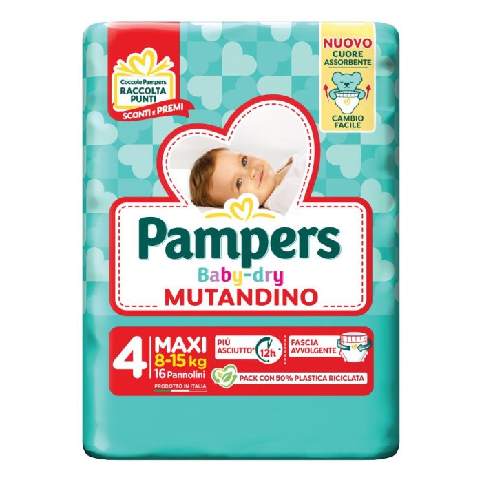Pampers Baby Dry - Mutandino Taglia 4 Maxi 8-15Kg 16 pannolini