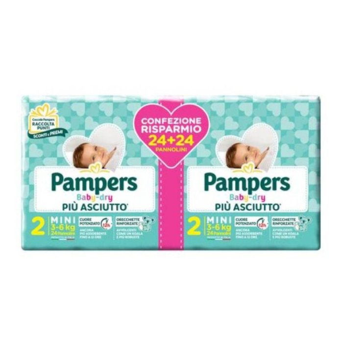 Fater Pampers Baby Dry Pannolino Duo Downcount Mini 48 Pezzi