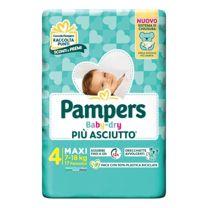 Pampers Baby Dry DownCount Maxi 17 pannolini - pannolini ad alta assorbenza