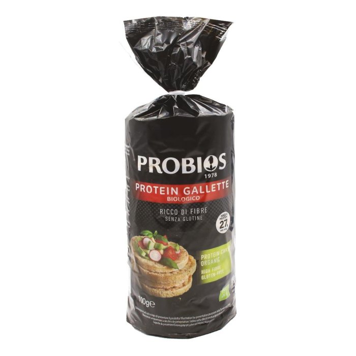 Probios Gallette Protein 100 grammi | Snack Proteico Biologico Ricco di Fibre e Senza Glutine