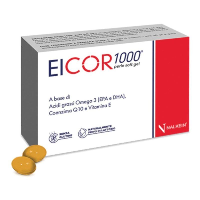 Nalkein EICOR 1000 Integratore Alimentare EPA DHA 30 perle softgel