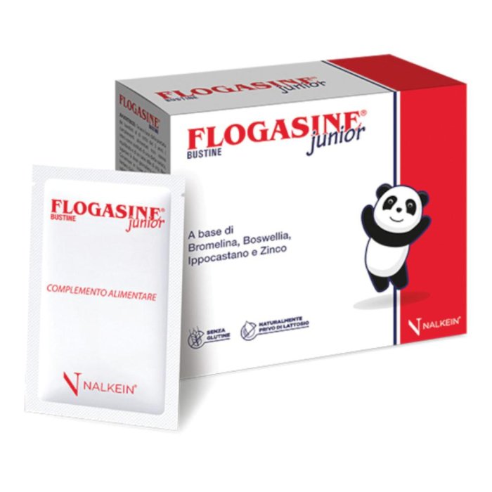 Flogasine Junior 20 bustine - integratore con bromelina boswellia ippocastano e zinco per microcircolo