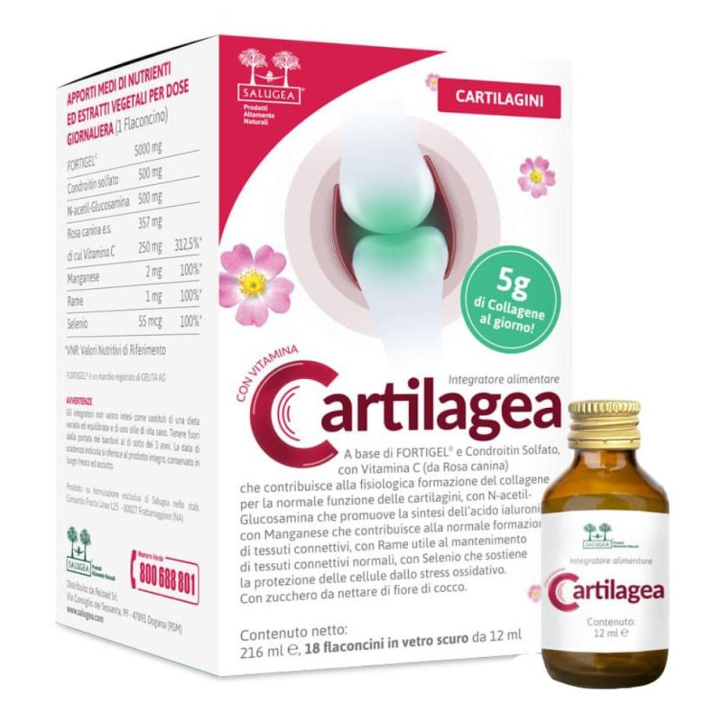 Cartilagea - Integratore per la Salute Articolare e il Benessere della Cartilagine 18 flaconcini