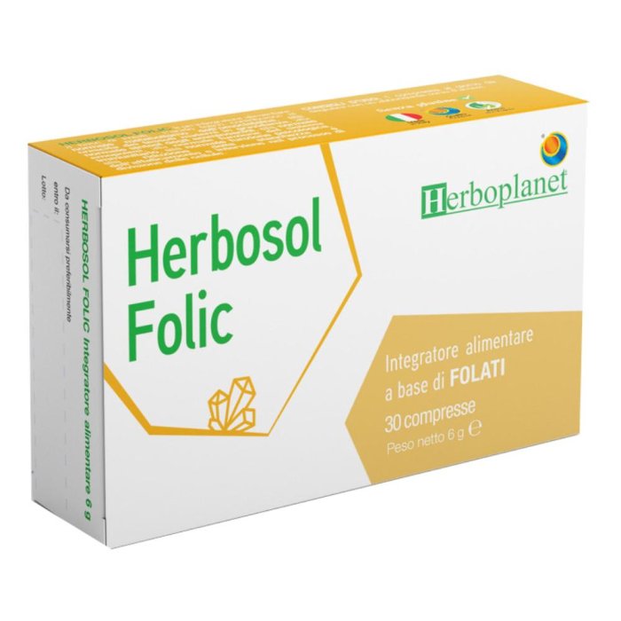 Herbosol Folic Integratore di Acido Folico per Gravidanza e Concepimento 30 Compresse