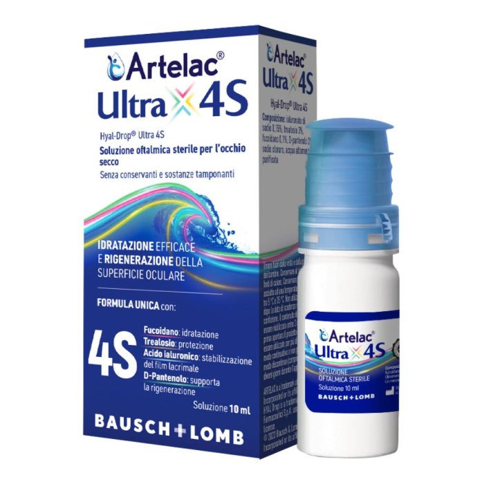 Bausch+Lomb Artelac Ultra 4S Soluzione Oftalmica per l'Occhio Secco 10 ml