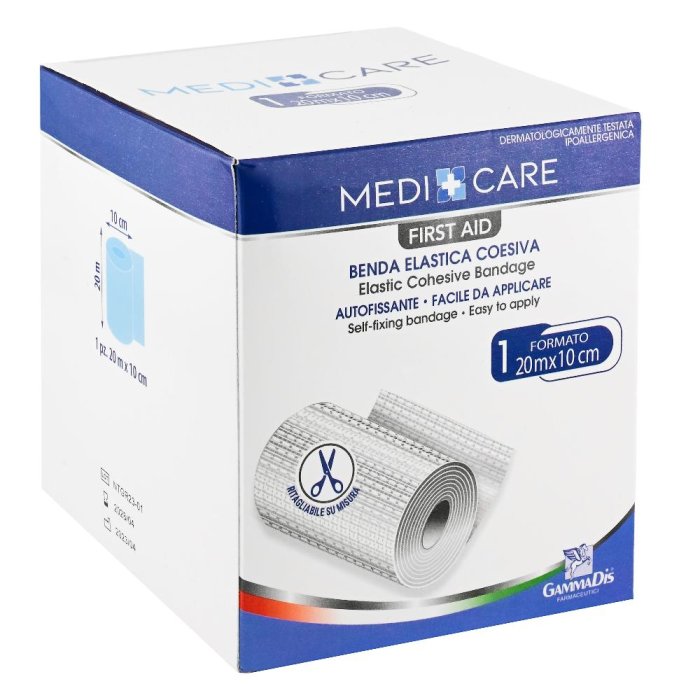 Gammadis Farmaceutici Medicare - Benda Elastica Coesiva 10cm x 20 m 1 pezzo