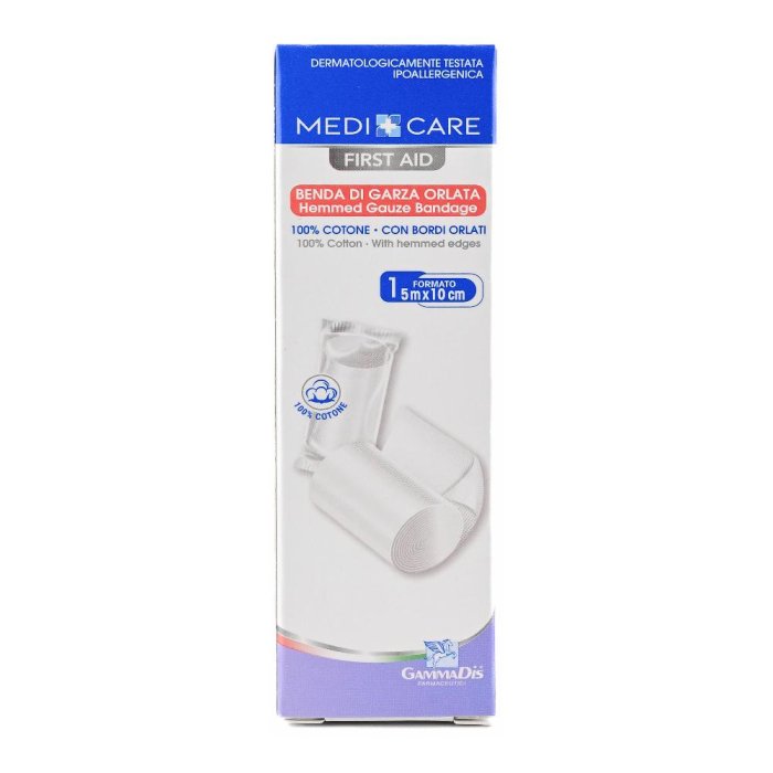 Gammadis Farmaceutici Medicare - Benda di Garza Orlata 10 m x 5cm 1 pezzo
