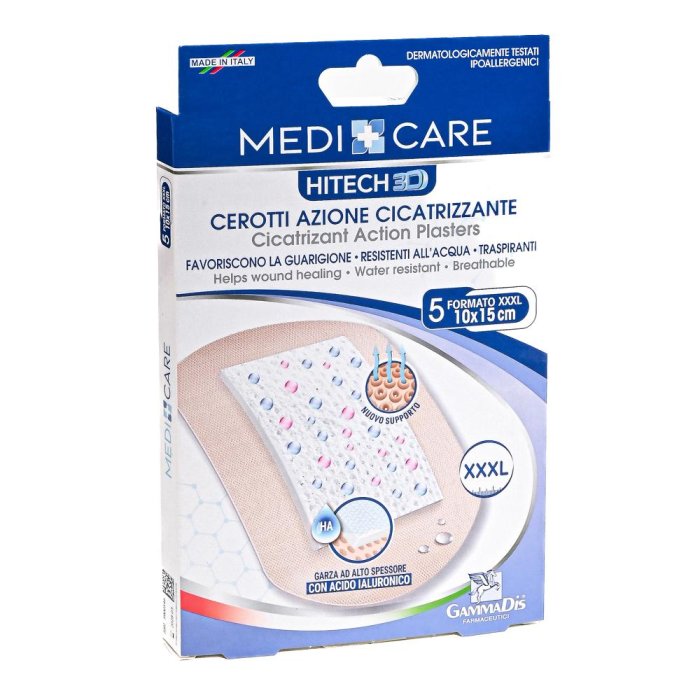 GammaDis MediCare - Cerotti Azione Cicatrizzante con Acido Ialuronico Misura 10 x 15 cm 5 Pezzi