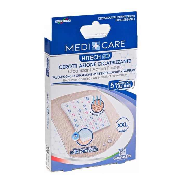 GammaDis MediCare - Cerotti Azione Cicatrizzante con Acido Ialuronico Misura 7,5 x 10 cm 5 Pezzi