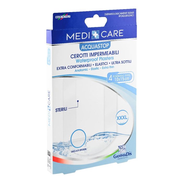 Gammadis Farmaceutici Medicare - Acquastop Cerotti Impermeabili 10 x 15cm 4 cerotti