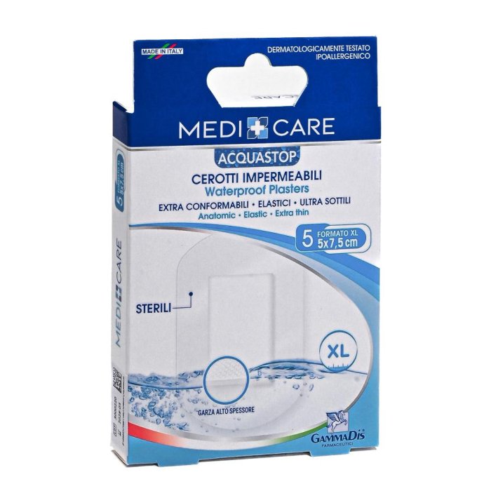 Gammadis Farmaceutici Medicare - Acquastop Cerotti Impermeabili 5 x 7,5cm 5 cerotti