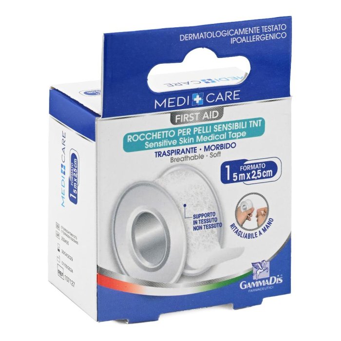 Gammadis Farmaceutici Medicare - Cerotto in Rocchetto per Pelli Sensibili 5m x 2,5cm 1 pezzo