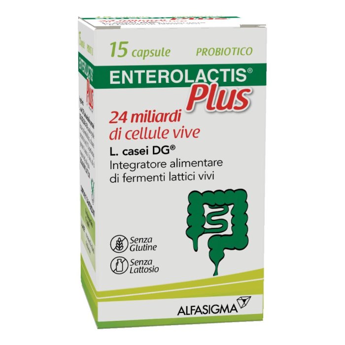 Enterolactis Plus integratore di fermenti lattici per l'equilibrio della flora batterica intestinale 15 capsule