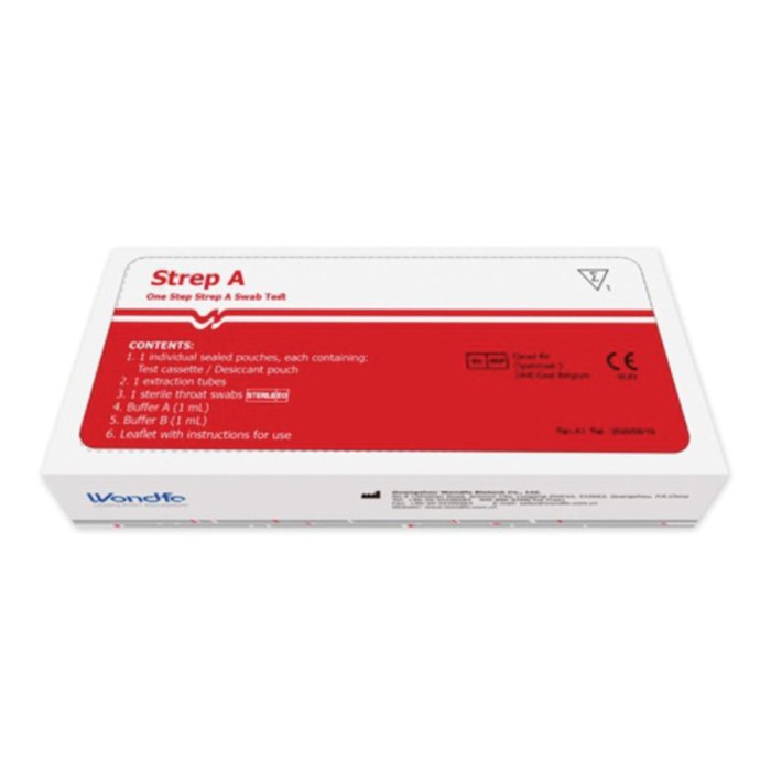 Test rapido Strep A su tampone faringeo One Step Swab per rilevazione streptococco di gruppo A