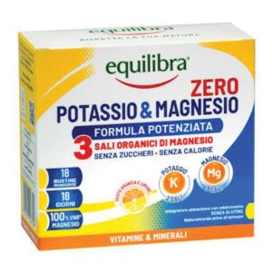 Potassio e Magnesio Zero3 Integratore di Sali Minerali Zero Zuccheri per Reintegro Idrico 18 Bustine