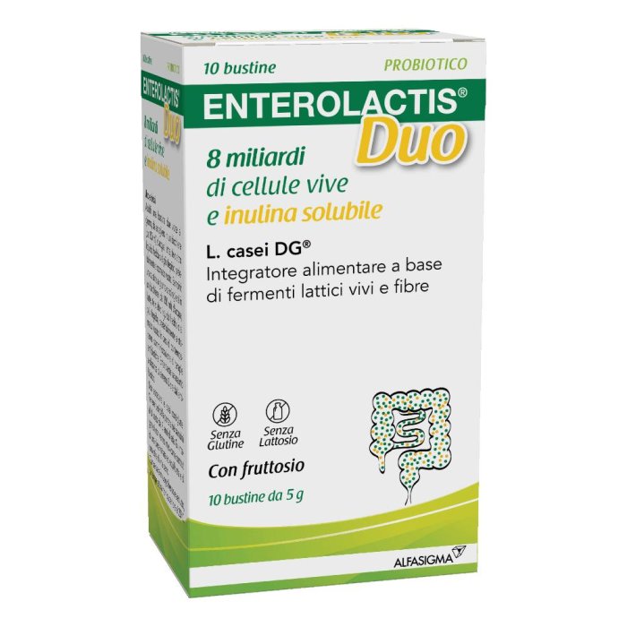 Enterolactis Duo Integratore Fermenti Latici Vivi e Fibre 20 Bustine