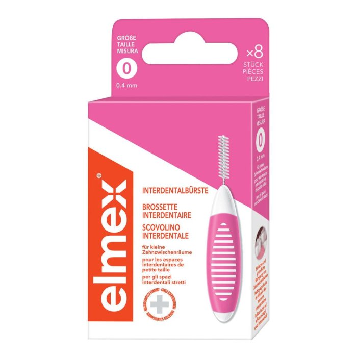 Elmex Interdental Brush Scovolini Interdentali Rosa 0,4mm 8 Pezzi