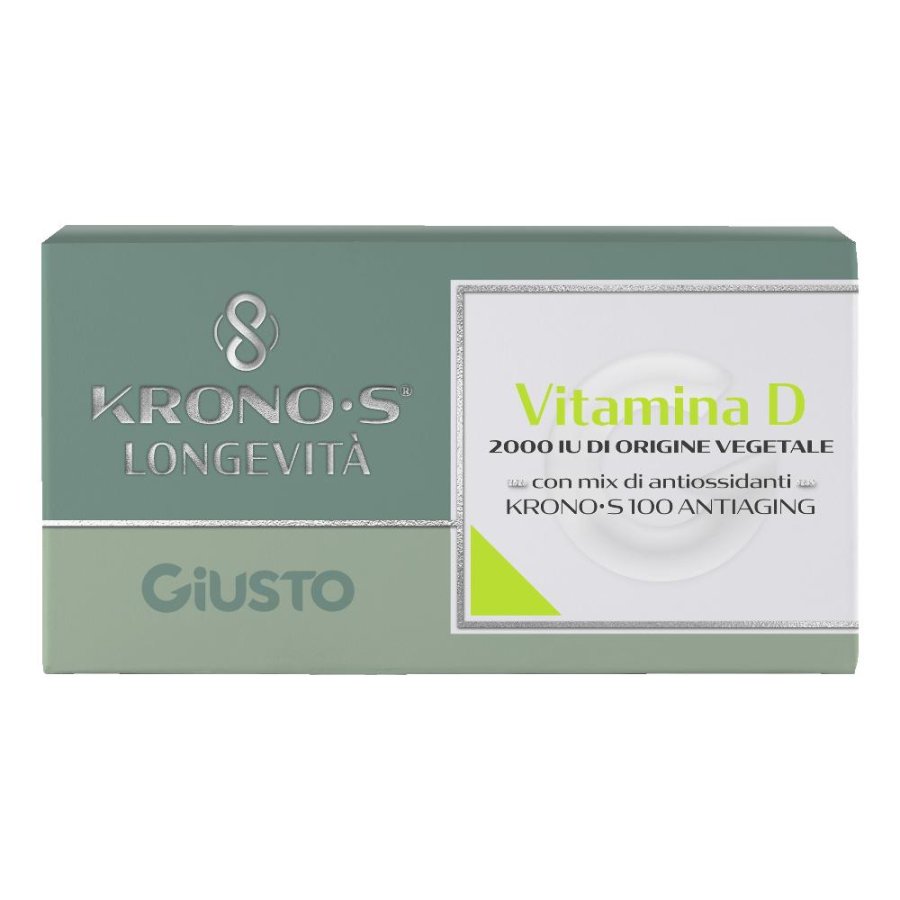 Giusto Kronos Vitamina D Vegetale 30 Compresse – Integratore di Vitamina D3 da Lichene per Sistema Immunitario e Salute di Ossa e Denti