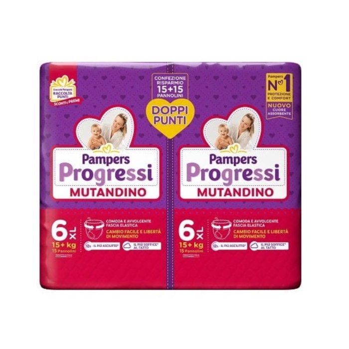 Fater Pampers Progressi Mutandino Extra Large Pacco Doppio 30 Pezzi