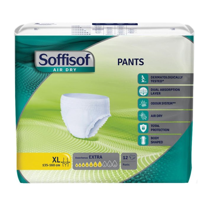 Soffisof Air Dry Pants Extra Extra Large - pannoloni a mutandina per incontinenza severa