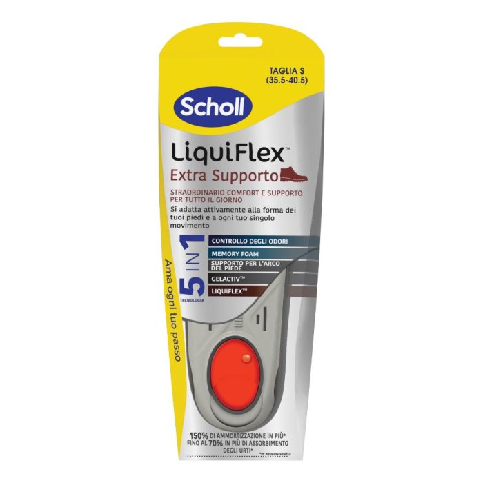 Scholl Liquiflex Extra Support Solette Plantari Ammortizzanti Antishock per Dolore ai Piedi e Tallonite