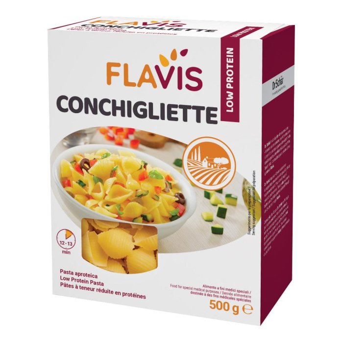 Flavis Mevalia - Conchigliette Pasta Aproteica Confezione 500 Gr