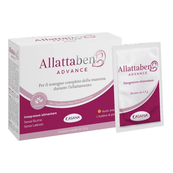 Allattaben Advance Integratore Alimentare per l'Allattamento, 14bustine