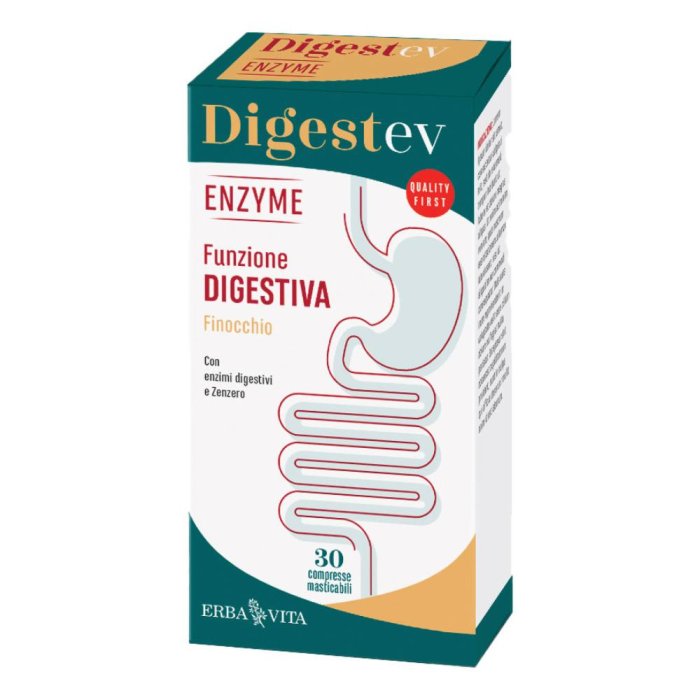 EBV Digest EV Enzyme Integratore Digestivo con Enzyme per la Digestione 30 Capsule