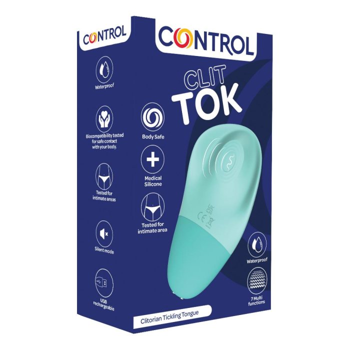 Control Clit Tok Stimolatore Clitorideo a Suzione Ricaricabile in Silicone per Donna