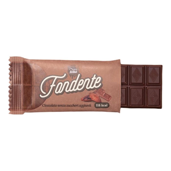 Choco Zero Tavoletta di Cioccolato Fondente Senza Zuccheri Aggiunti 25 grammi Snack a Basso Contenuto di Carboidrati