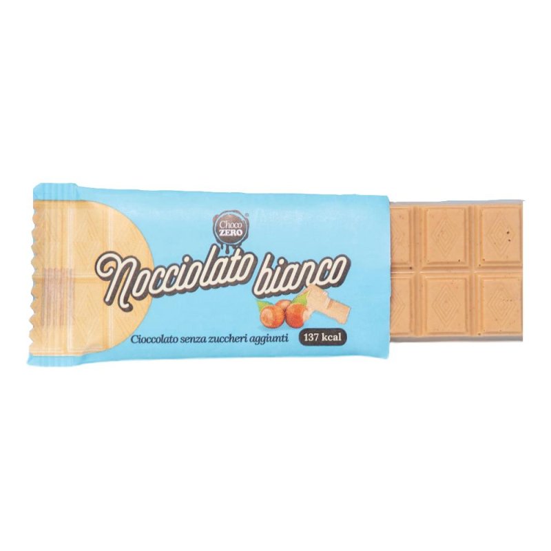 Choco Zero Tavoletta al Cioccolato Bianco con Nocciole Senza Zuccheri Aggiunti 25 grammi