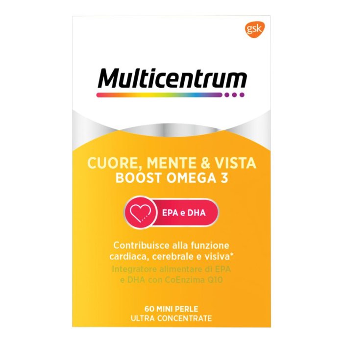Multicentrum Boost Omega Integratore Alimentare con Omega 3 e Vitamine per Energia e Benessere Mentale - 60 Capsule
