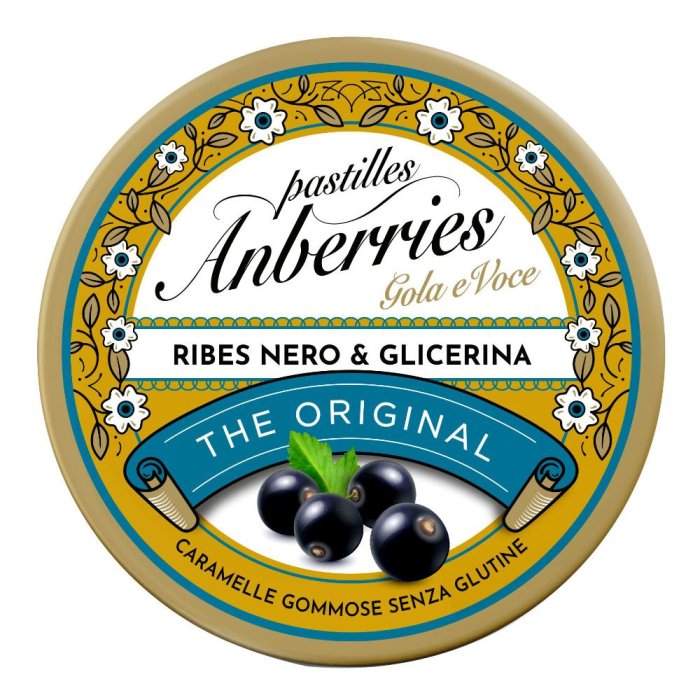 Anberries The Original Pastiglie Ribes Nero e Glicerina, 50g