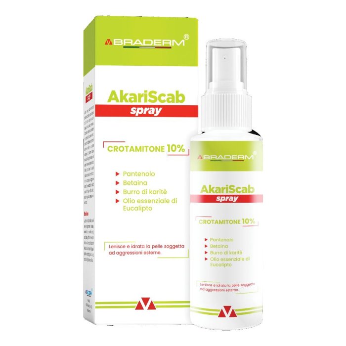 Akariscab spray 100 ml Braderm - spray cutaneo per cute e cuoio capelluto