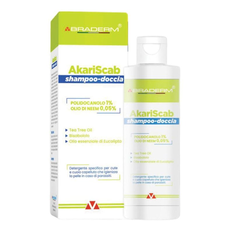 Akariscab shampoo doccia 150 ml - detergente corpo e capelli ad azione igienizzante