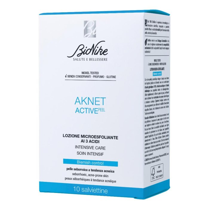 Bionike Aknet ActivePeel 10 Salviettine Monouso