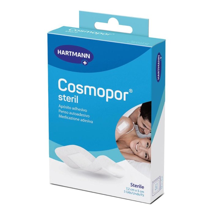 Cosmopor Hartmann medicazione post operatoria adesiva sterile 7,2 x 5 cm confezione da 5 pezzi