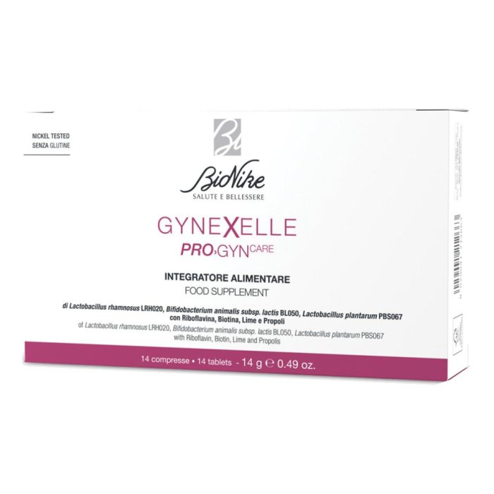 Bionike Gynexelle Pro gyn Care Integratore Alimentare per l'Equilibrio Intestinale e la Salute delle Mucose 14 compresse