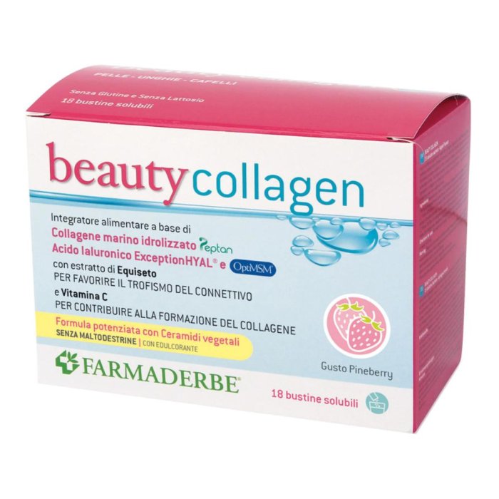 Farmaderbe Collagen Beauty - Integratore Alimentare per la Pelle 18 bustine