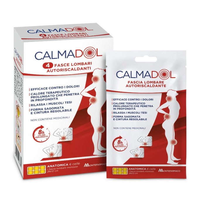 Calmadol fascia lombare 4 pezzi - fasce autoriscaldanti per dolori lombari e muscolari