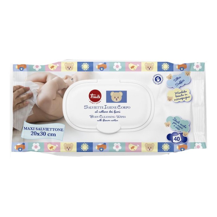 Trudi Baby Care Salviettine Igiene e Corpo al Nettare dei Fiori 40 Salviette