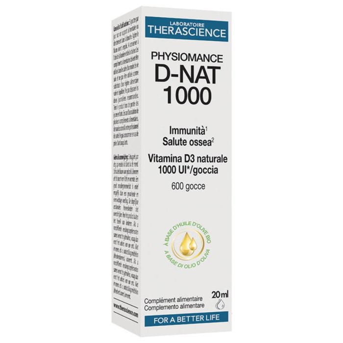 Physiomance D Nat 1000 integratore di vitamina D in gocce flacone da 20 millilitri