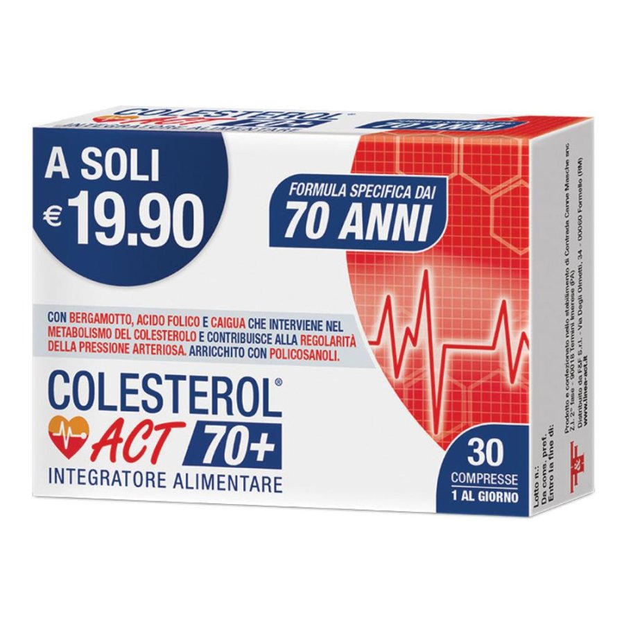 Colesterol Act 70+ integratore per colesterolo e pressione 30 compresse 30 g