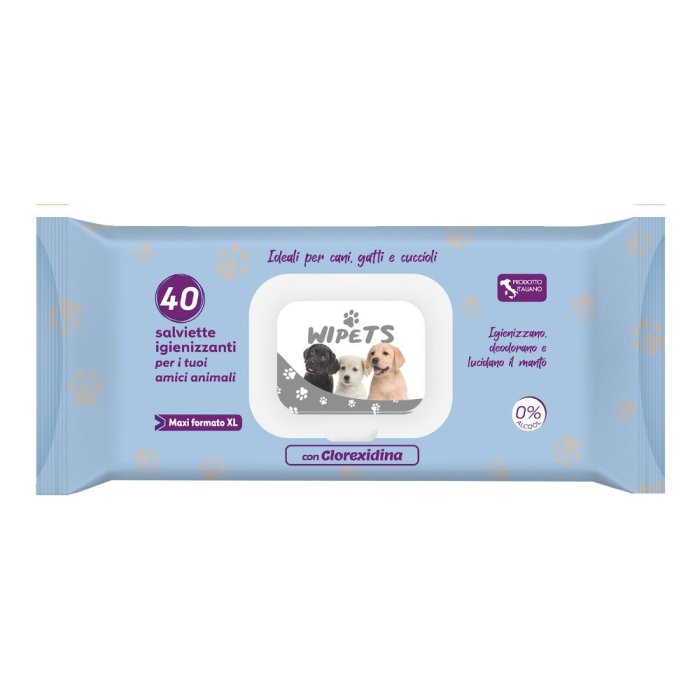 Salviettine Clorexid per Cani e Gatti alla Clorexidina 40 Pezzi Igienizzanti e Detergenti