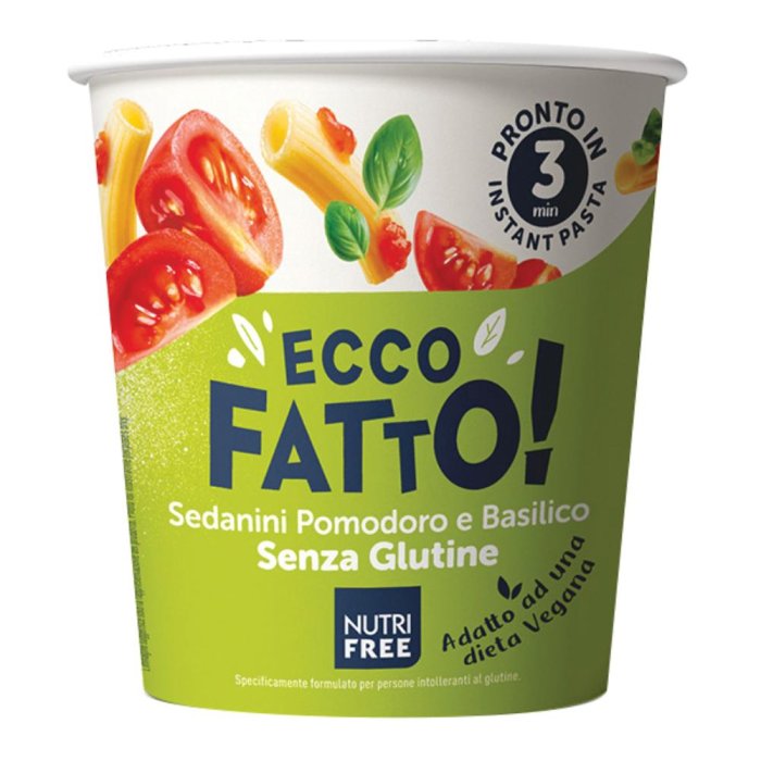 Nutrifree Ecco Fatto Sedanini Pomodoro E Basilico 70 g Senza Glutine