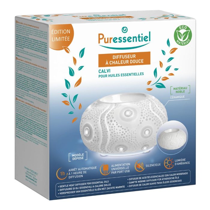 Diffusore Puressentiel Calvi – Diffusore di Oli Essenziali a Freddo per Aromaterapia e Benessere in Casa