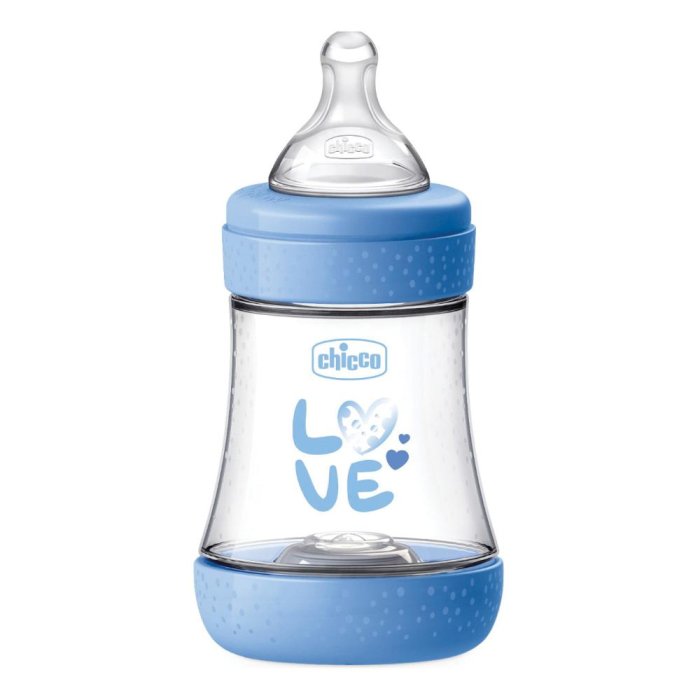 Chicco Biberon Neonato Perfect 5 Biberon Azzurro Flusso Lento 150 ml 0Mesi+
